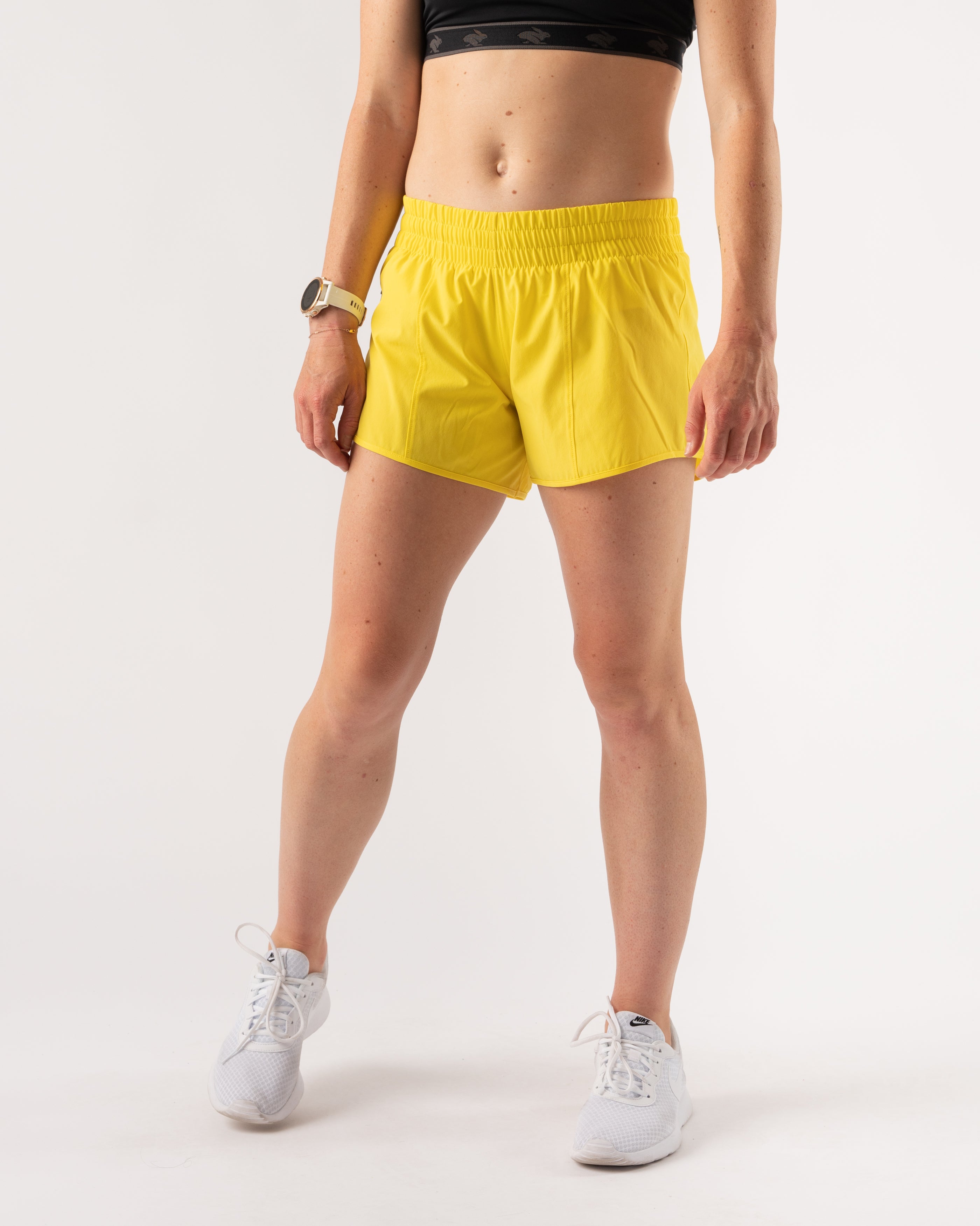 Yellow hot sale running shorts